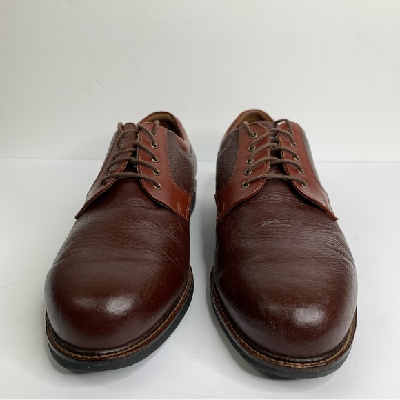 Neil M. 2 Tone Brown Oxford Pebble Leather Lace Removable Insole Shoes Size 12E3